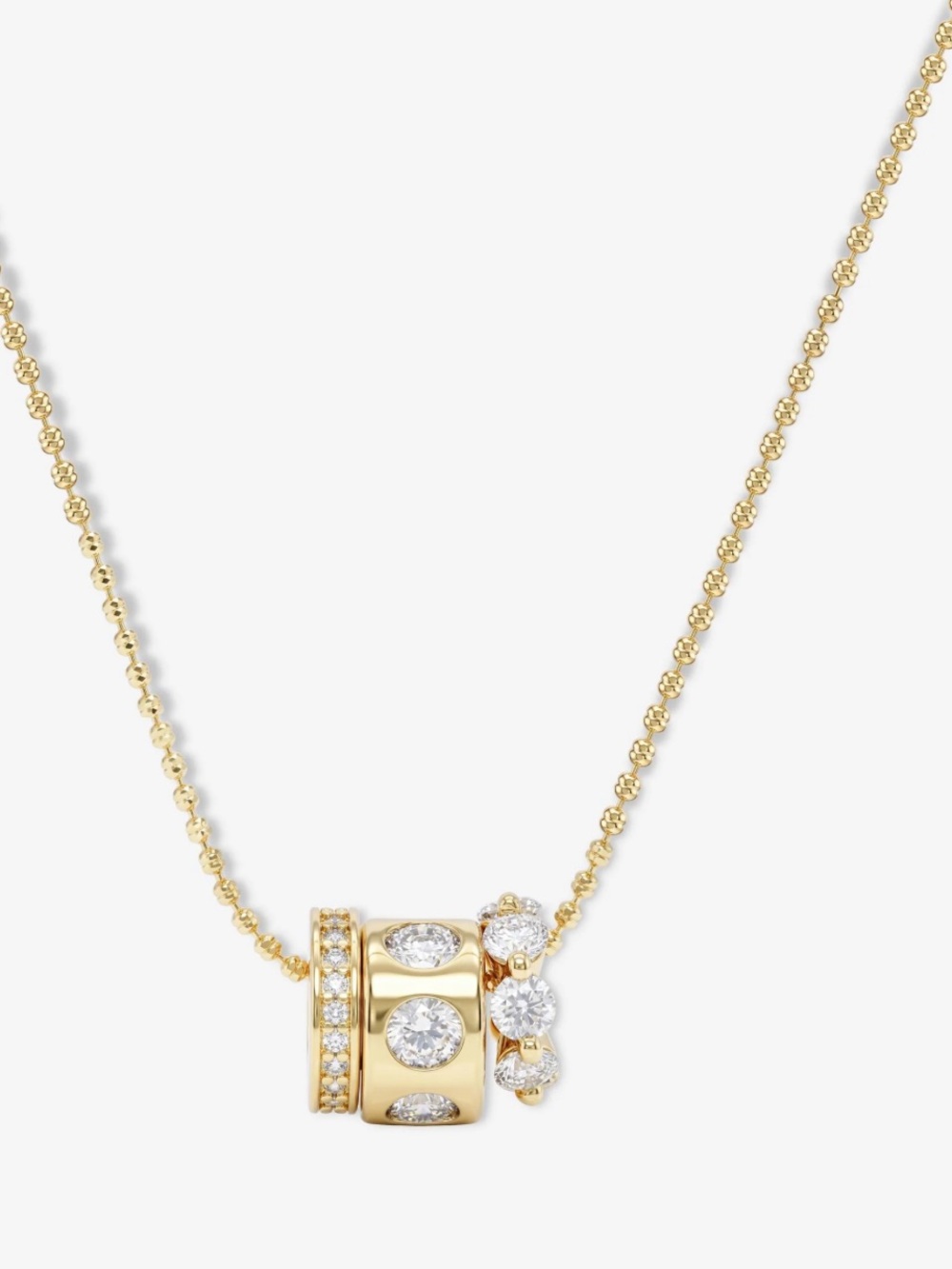 Melinda Maria Gold Ashley Topanga Necklace with Clear Stones